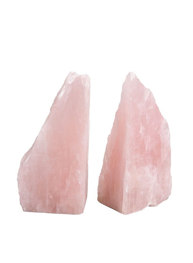 امويستون مساند كتب مزخرفة من الكوارتز الوردي من AMOYSTONE - مصدات مطاطية مانعة للانزلاق لكتب الطبخ والموسوعات (زوج واحد، 3-4 أرطال) - Image 2