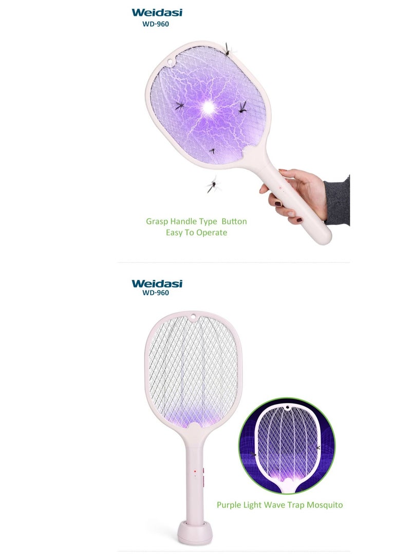 WEIDASI Rechargeable Mosquito Insect & Fly Electric Bat Handheld Swatter Racket - Image 2