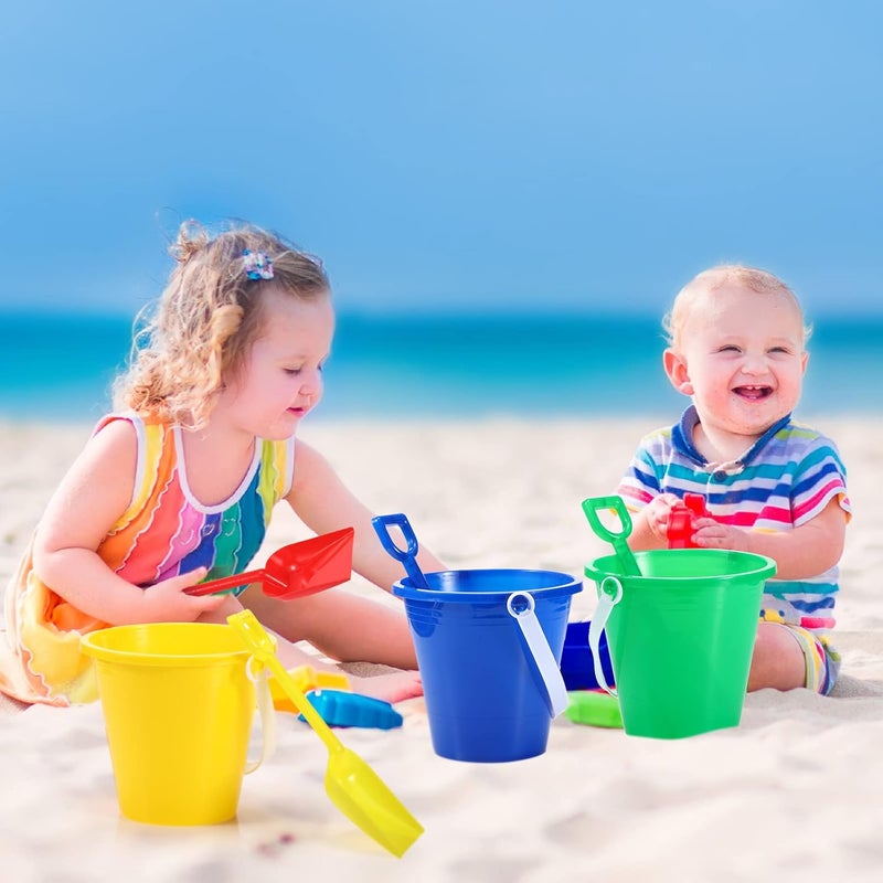 Woanger Set of 36 Beach Pails Buckets and Shovels  5 Inch Sand Play Set  Colorful Plastic Beach Buckets  Sand Castle Kit for Boys and Girls Birthday Party Favor - Image 4