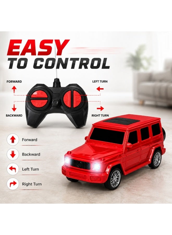 1:22 Scale Remote Control Car SUV Toy, RC Car with Controller, Kids Electric Car with Lights, Red - Image 3