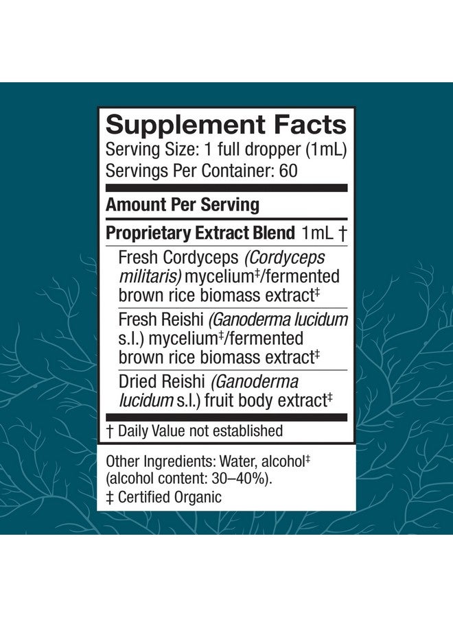 Host Defense CordyChi Extract - Energy & Immune Support Supplement - Cordyceps & Reishi Mushroom Supplement for Relaxation & Respiratory Support - Aids Against Tiredness - 2 fl oz (60 Servings)* - Image 2