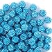 Jukercici 10mm Clay Rhinestone Beads for Bracelets 100 Pcs Sparkle Crystal Beads for Jewelry Making Glitter Round Shamballa Disco Ball Design for DIY Crafts Necklace Earrings Decoration Aquamarine - Image 2