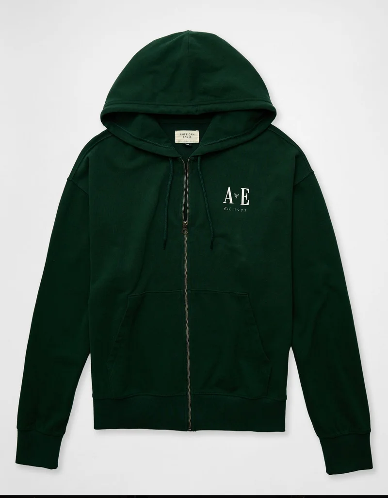 American Eagle  AE Full-Zip Graphic Hoodie for Men | Best Price UAE