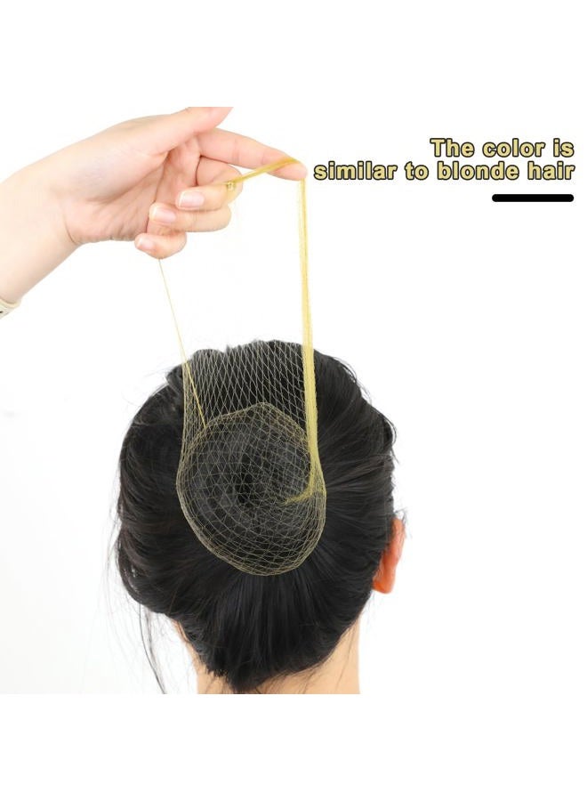 Sliverdew Blonde Ballet Bun Hair Net Set for Girls and Women - 20 Elastic Mesh Invisible Hairnets with U-Shaped Pins for Dance - Image 5