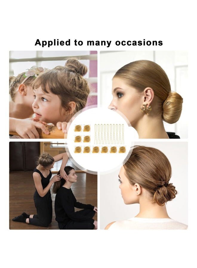 Sliverdew Blonde Ballet Bun Hair Net Set for Girls and Women - 20 Elastic Mesh Invisible Hairnets with U-Shaped Pins for Dance - Image 4