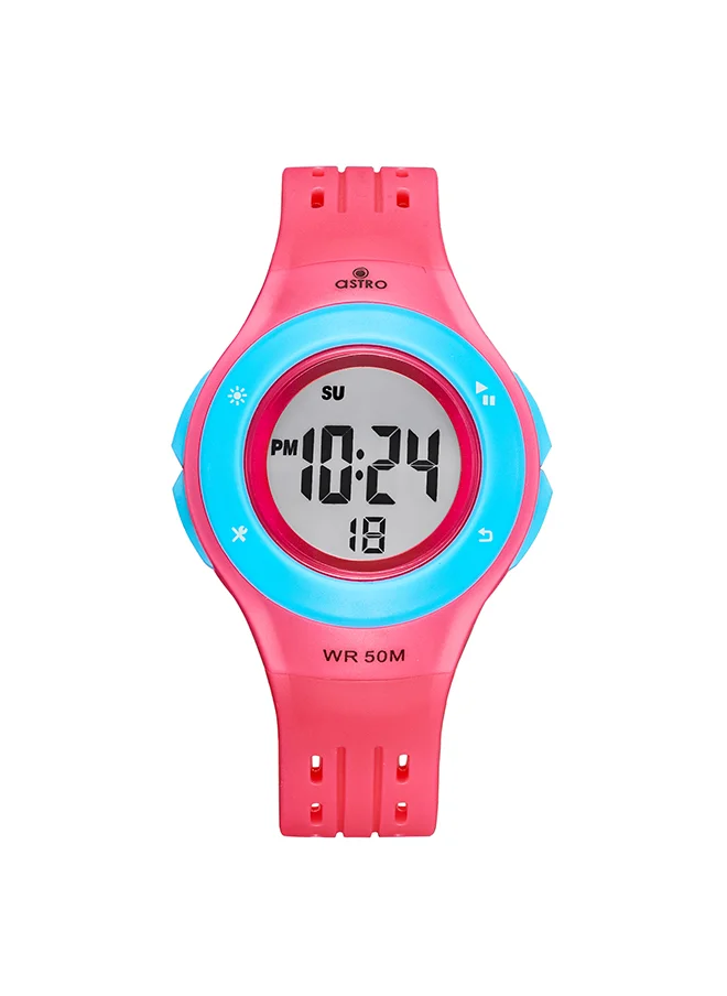 ASTRO Astro Kids Watch, Digital Display and PU Strap - A23901-PPPL, Pink