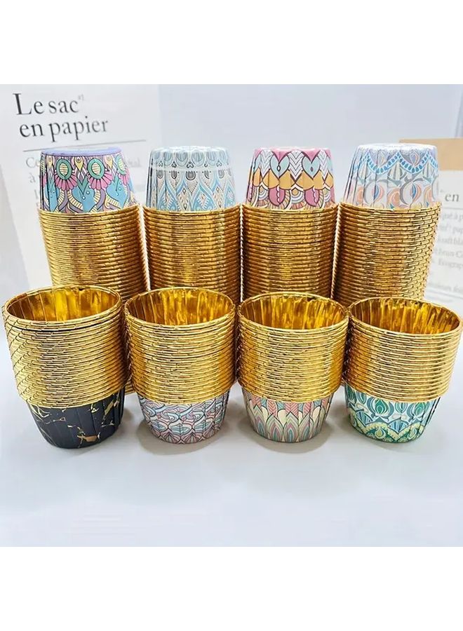 Bohemian No 7 Heat Resistant Cupcake Liners With Lids 50 Pcs Floral Geometric Designs - Image 4