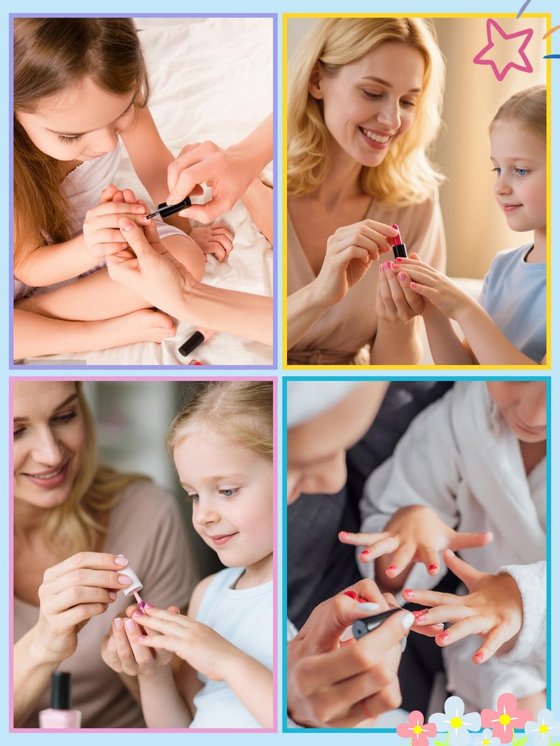 EBANKU 24 Pieces Kid Fake Nail Kit, Almond Press on Nails for Kids Lovely Heart Press on Nail Short Artificial False Nail Kits for Kids Girls - Image 5