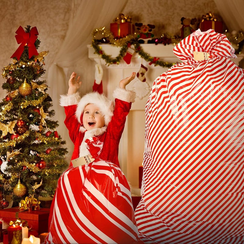 كلاراكو أكياس هدايا عيد الميلاد الكبيرة من كلاركو، 5 قطع، مقاس 56 × 36 بوصة و16 × 20 بوصة، أكياس هدايا كبيرة الحجم، حقيبة تخزين بلاستيكية كبيرة لعيد الميلاد، حقائب هدايا كبيرة، لوازم هدايا الحفلات، غلاف هدايا، حقيبة شديدة التحمل - Image 5