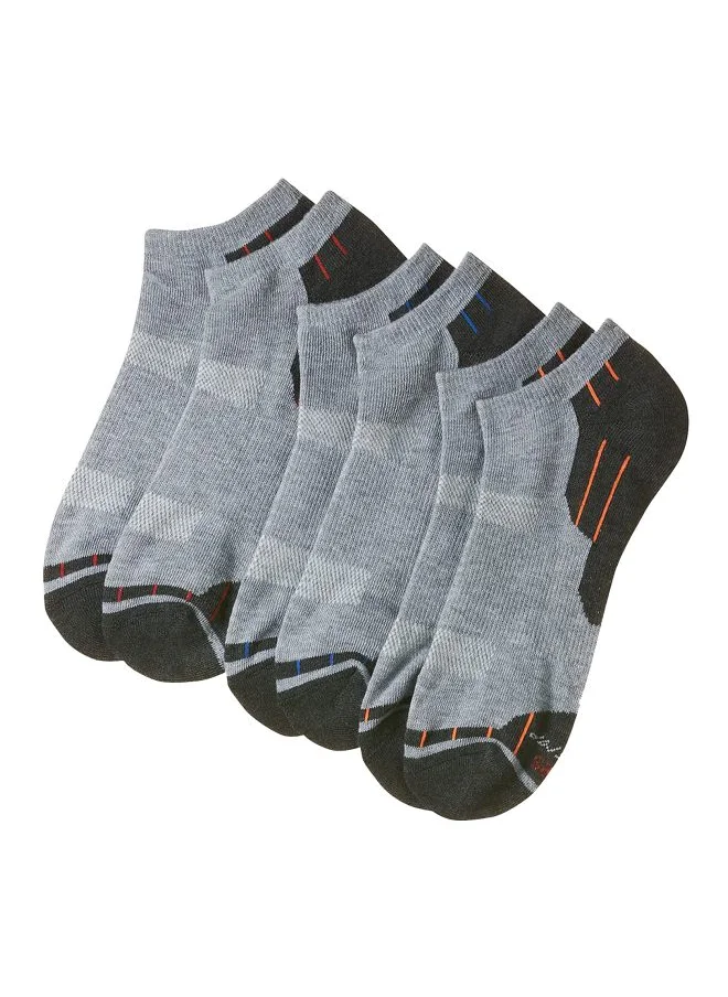 هينز Hanes Men 311XT3 Performance Low Cut Pack of 3 Size 6 12 Running Socks Grey Multicolour S M Grey Multicolour Small Medium