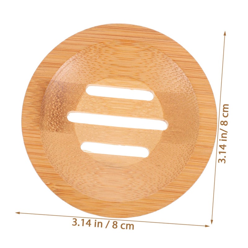 2Pcs Bamboo Soap Holder With Draining Design For Shower Bathroom Eco Friendly Soap Tray - Image 3