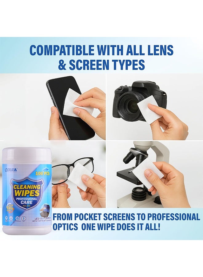Opula 100PCS Monitor Wipes Pre-Moistened Computer Screen Wipes Electronics Cleaning Wipes For Camera Smart Watch Eyeglasses Tablets Lenses Laptop Screen Phones TV LCD Cleaner Wipes - Image 4