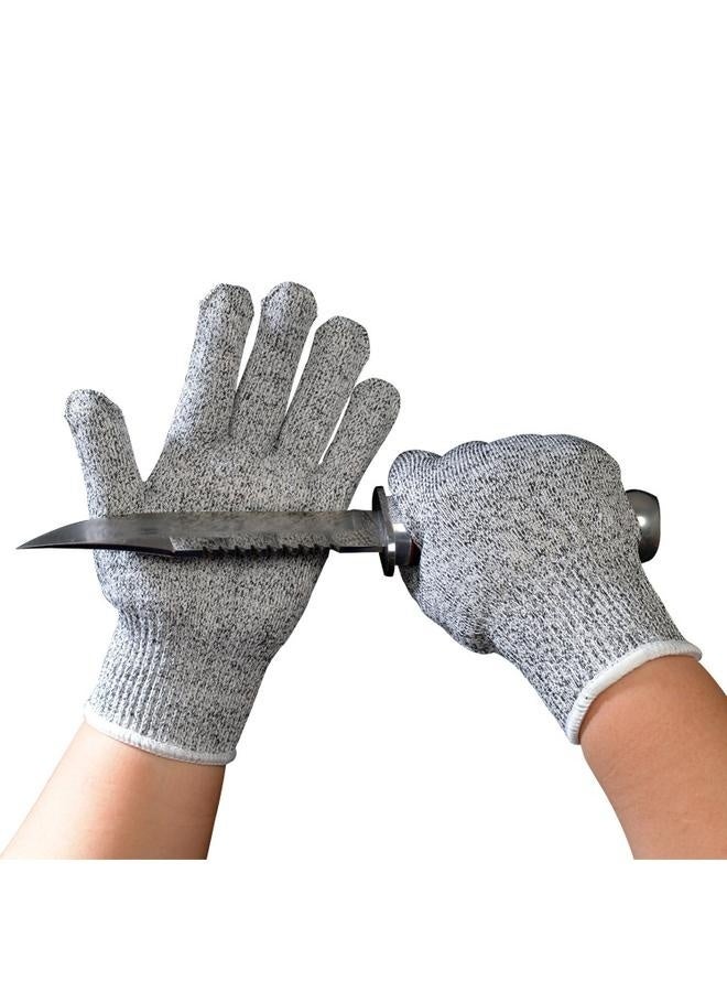 Cookware Butcher Protection Hand Gloves Grey Cut Resistant Gloves, Level 5 Protection, Gloves for Kitchen, Oyster Shucking, Fish Filleting, Wood Carving, and Gardening (white Gray) - Image 1