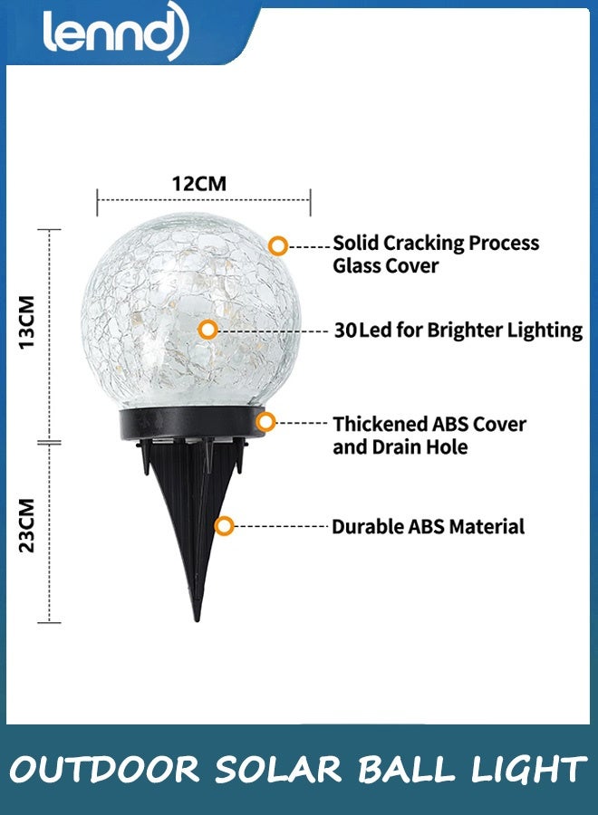 LENND Solar Globe Lights Outdoor Waterproof-Solar Balls for Garden-Cracked Glass Ball Solar Lights Outdoor-Solar Orbs for Outside-Outdoor Decorations for Patio and Yard Lawn Backyard Decor - Image 3
