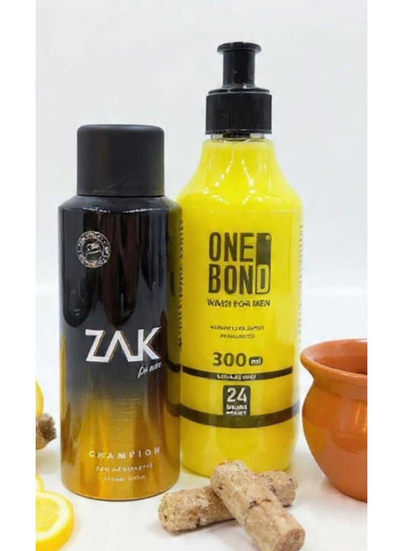 ONE BOND WASH FOR MEN 300 ML + ZAK CHAMPION FOR MEN 175 ML - Image 2