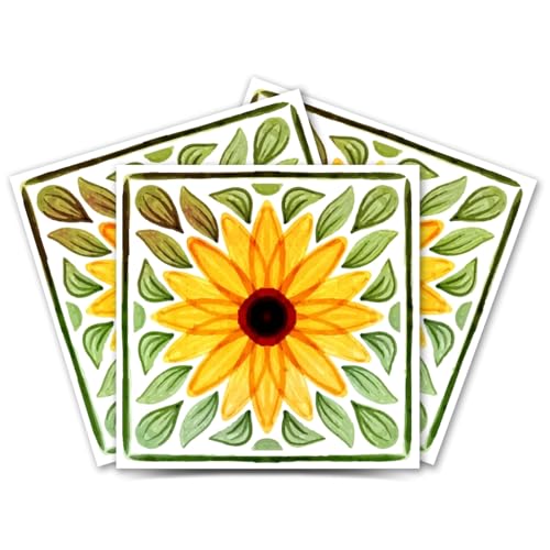 Brandian 12 pcs Tile Decals for Kitchen Sink & Gas Stove, Covers 2 Ft x 3 Ft, Oil Proof, 6x6 Inches (Pack of 12) - Image 1