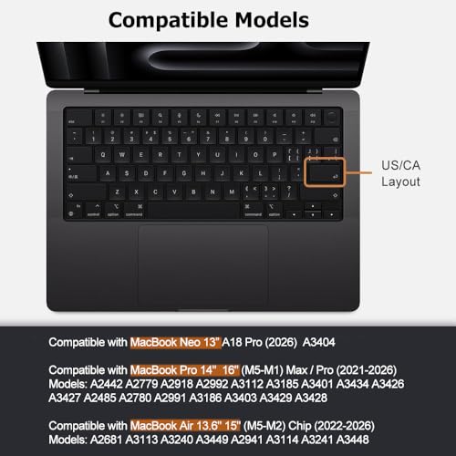 MasiBloom Keyboard Cover Skin for MacBook Pro 14 16 inches M5M1 ProMax Chip 20262021 A3429 A3428 A3434 A3426 A3427 A3112 TPU Protector Accessories USANSI Layout Space Black - Image 3