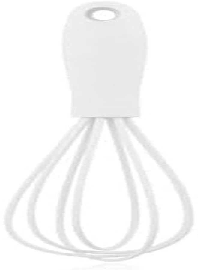 SelHeng Mini Silicone Whisk Set - Egg Beater and Blender for Baking and Cooking, 6.7 Inch Compact Design with Ergonomic Handle, Dishwasher Kitchen Utensils (White) - Image 1