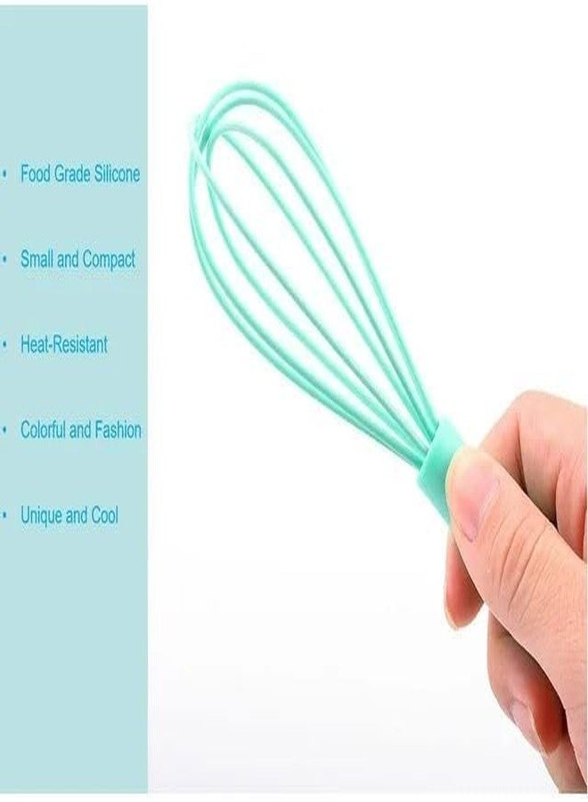 SelHeng Mini Silicone Whisk Set - Egg Beater and Blender for Baking and Cooking, 6.7 Inch Compact Design with Ergonomic Handle, Dishwasher Kitchen Utensils (White) - Image 5