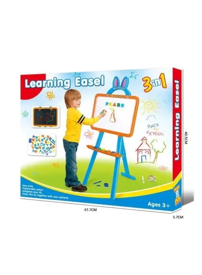 3-in-1 Magnetic Drawing Board Easel Set – Double-Sided Erasable Art Board with Alphabet & Accessories for Kids, Boys & Girls - Image 2