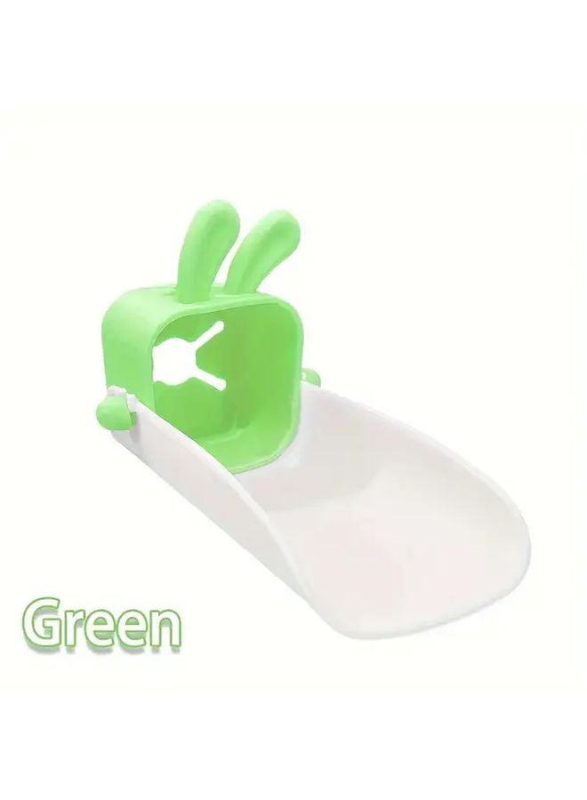 U Shaped Faucet Extender With Cute Bunny Design Durable Polyester Kitchen Sink Green - Image 1