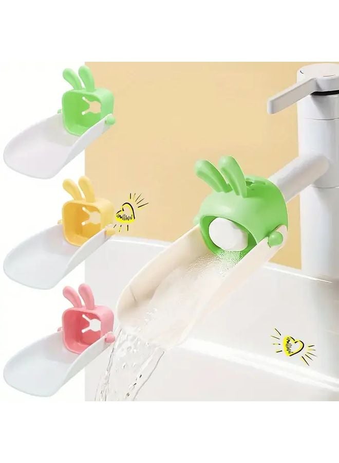 U Shaped Faucet Extender With Cute Bunny Design Durable Polyester Kitchen Sink Green - Image 3