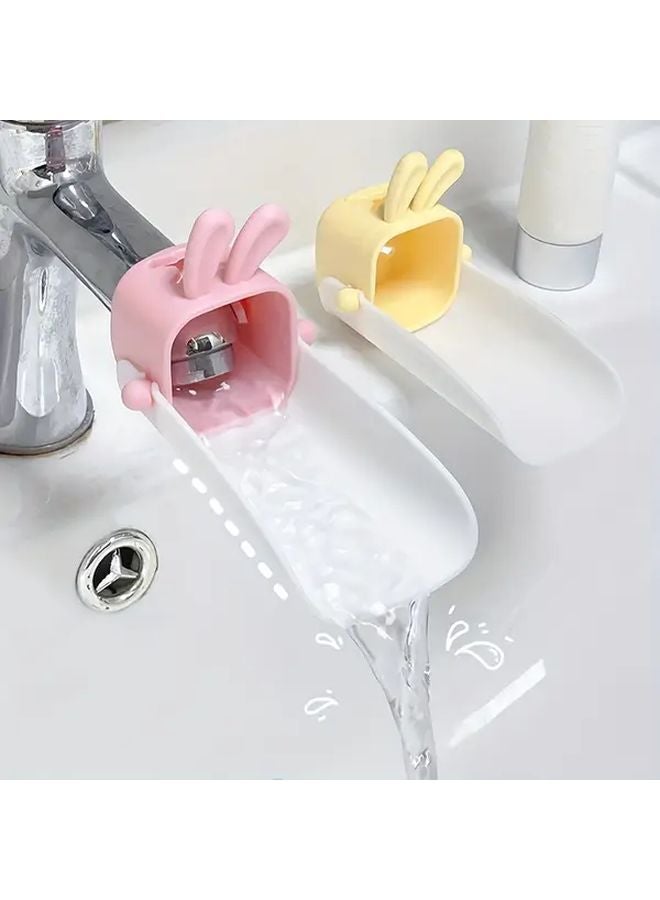 U Shaped Faucet Extender With Cute Bunny Design Durable Polyester Kitchen Sink Green - Image 2