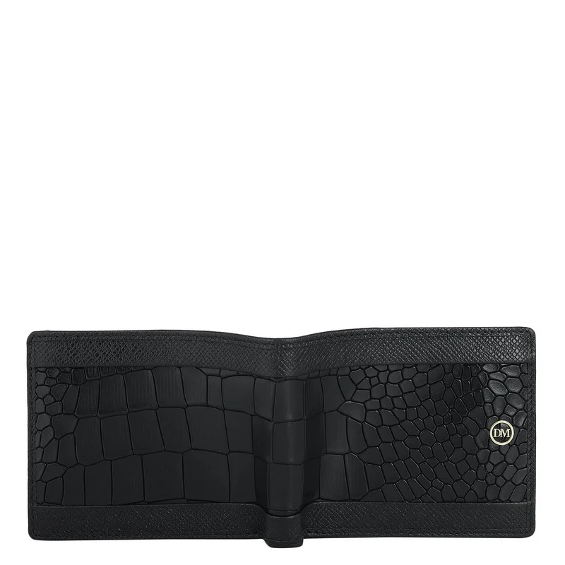 Da Milano black Black Bifold Leather Mens Wallet for Men | Best Price UAE