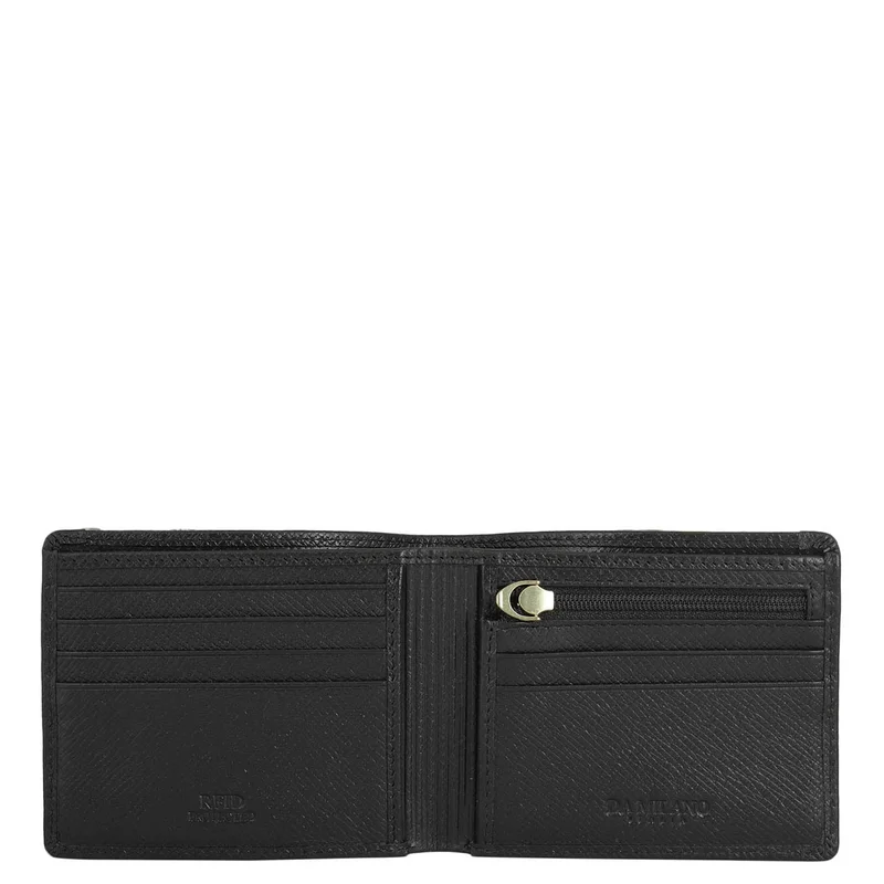 Da Milano black Black Bifold Leather Mens Wallet for Men | Best Price UAE