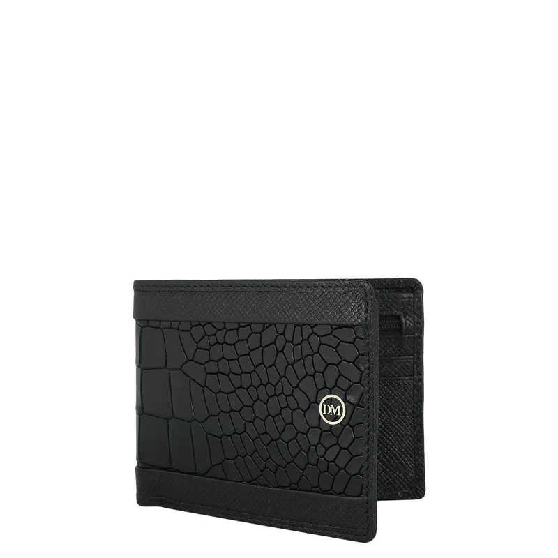 Da Milano black Black Bifold Leather Mens Wallet for Men | Best Price UAE