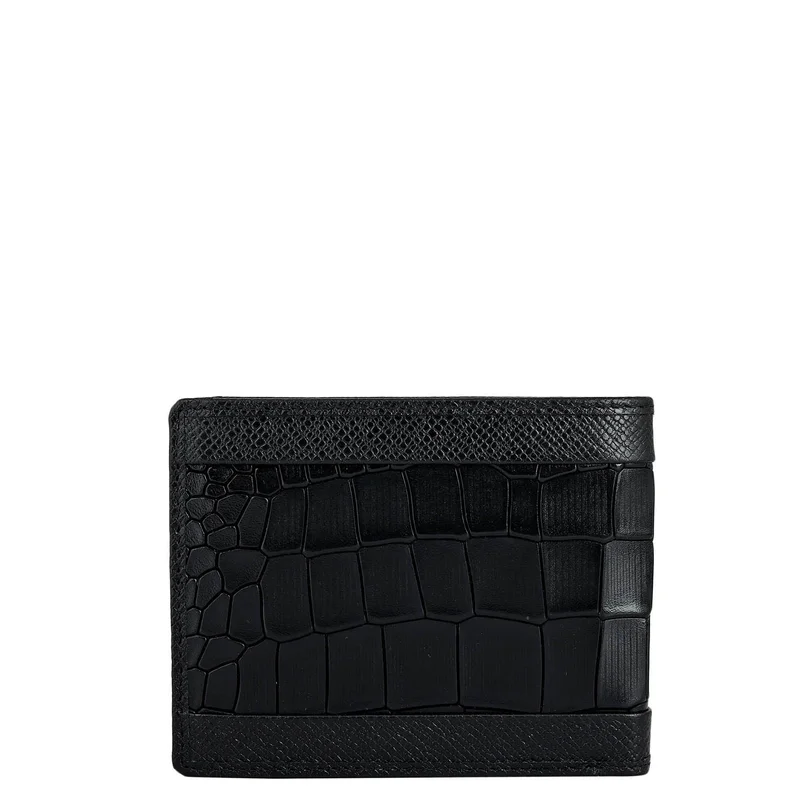 Da Milano black Black Bifold Leather Mens Wallet for Men | Best Price UAE