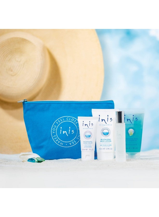 Inis the Energy of the Sea Inis the Energy of the Sea Voyager Gift Set - Hydrating Body Lotion - Refreshing Shower Gel - Body Wash - Unisex Cologne - Hand Cream For Women - Perfume - Travel Size Cosmetics With Cosmetic Bag - Image 2