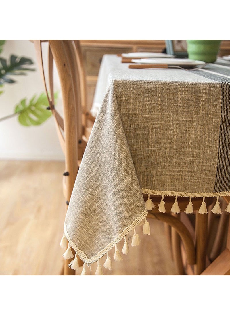 Linen Tablecloth Rectangle 140x180/200/220/240/260 cm Table Cover Waterproof Tablecloth Heavy Tablecloth Wrinkle-Free Dust-Proof