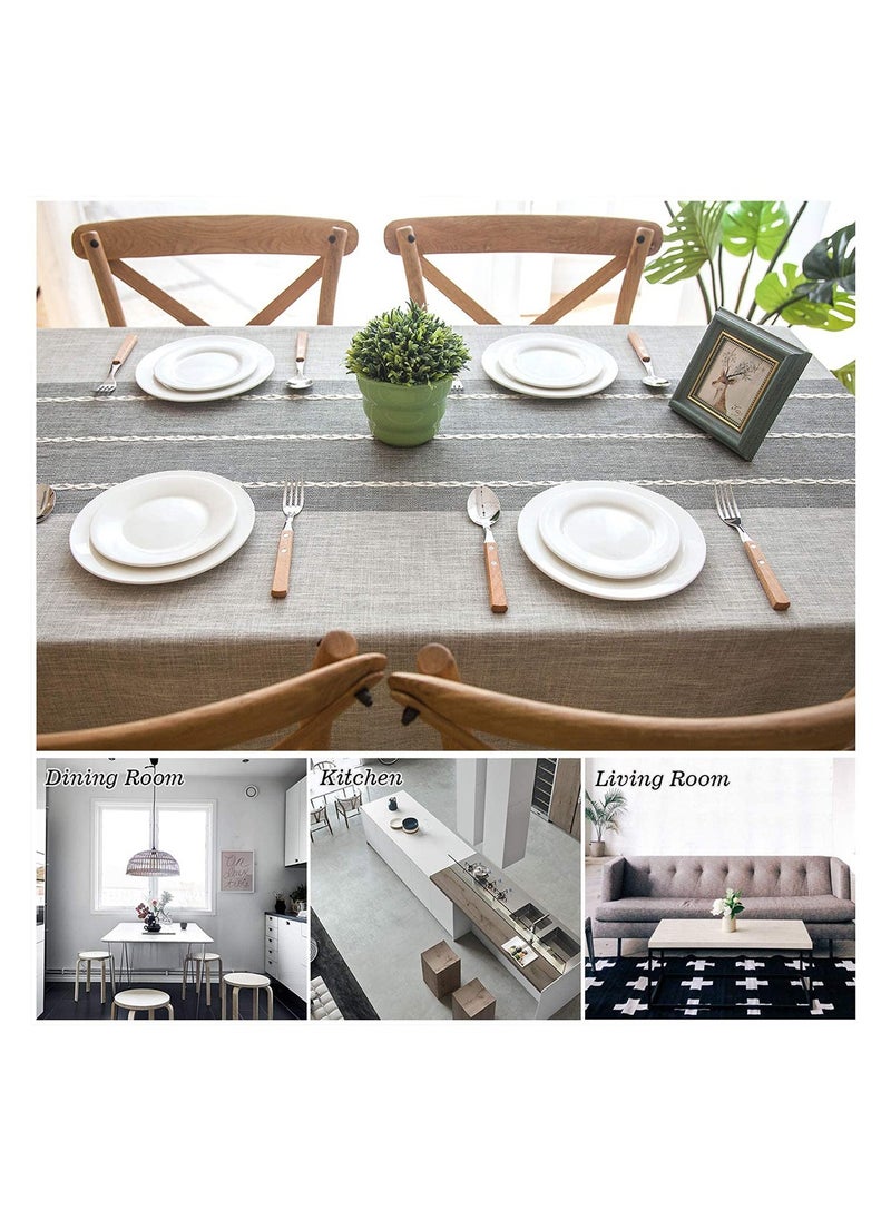 Linen Tablecloth Rectangle 140x180/200/220/240/260 cm Table Cover Waterproof Tablecloth Heavy Tablecloth Wrinkle-Free Dust-Proof