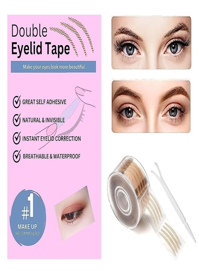 OVERSEASE 600 pair eyelid tape for double eyelid invisible waterproof, eyelid tape for hooded eyes Makeup Eyelid tape tools Sticker Strips with fork - Image 3
