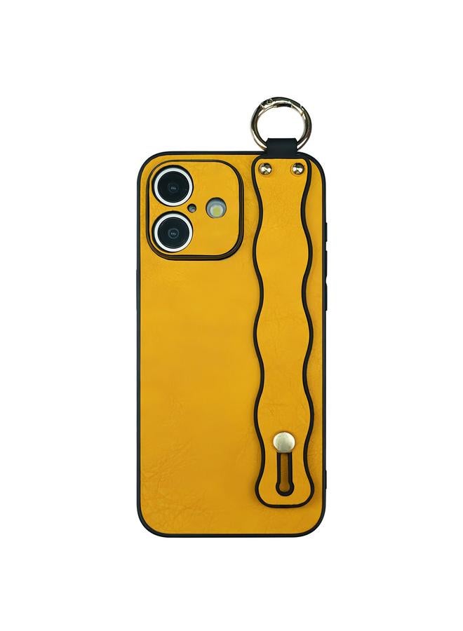 اس-توب جراب لهاتف iPhone 16 مزود بسوار معصم مموج من مادة TPU - Image 1