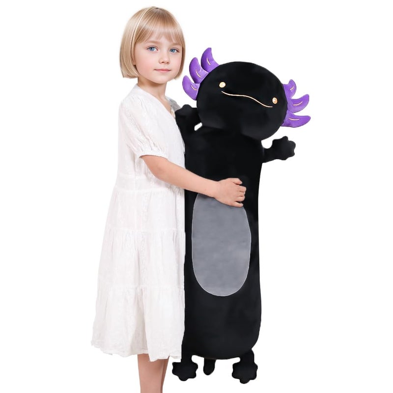 Dalmao 36 Giant Black Axolotl Stuffed Animal Cute Soft Long Axolotl Plush Body Squishy Pillow Big Plushies Toy Gift for Kids Boys Birthdays Halloween Christmas - Image 3