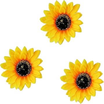 SYBL 3PCS Women Girls Simulation Yellow Floral Fall Sunflower Hair Clips Alligator Clips Hairpin Hair Clamp Barrettes Headwear Hair Hair Styling Accessories for Party Beach Vacation Wedding Bridal - Image 2
