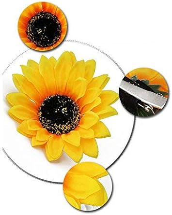 SYBL 3PCS Women Girls Simulation Yellow Floral Fall Sunflower Hair Clips Alligator Clips Hairpin Hair Clamp Barrettes Headwear Hair Hair Styling Accessories for Party Beach Vacation Wedding Bridal - Image 4