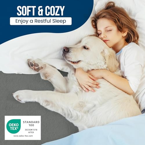 9villa 100% Waterproof Premium Cotton Feel Mattress Protector | Ultra Soft Breathable & Hypoallergenic Fitted Bed Protector Terry Cover | Fits Upto 10 Inches (Grey, 72 x 60 (5x6 Feet)) - Image 4
