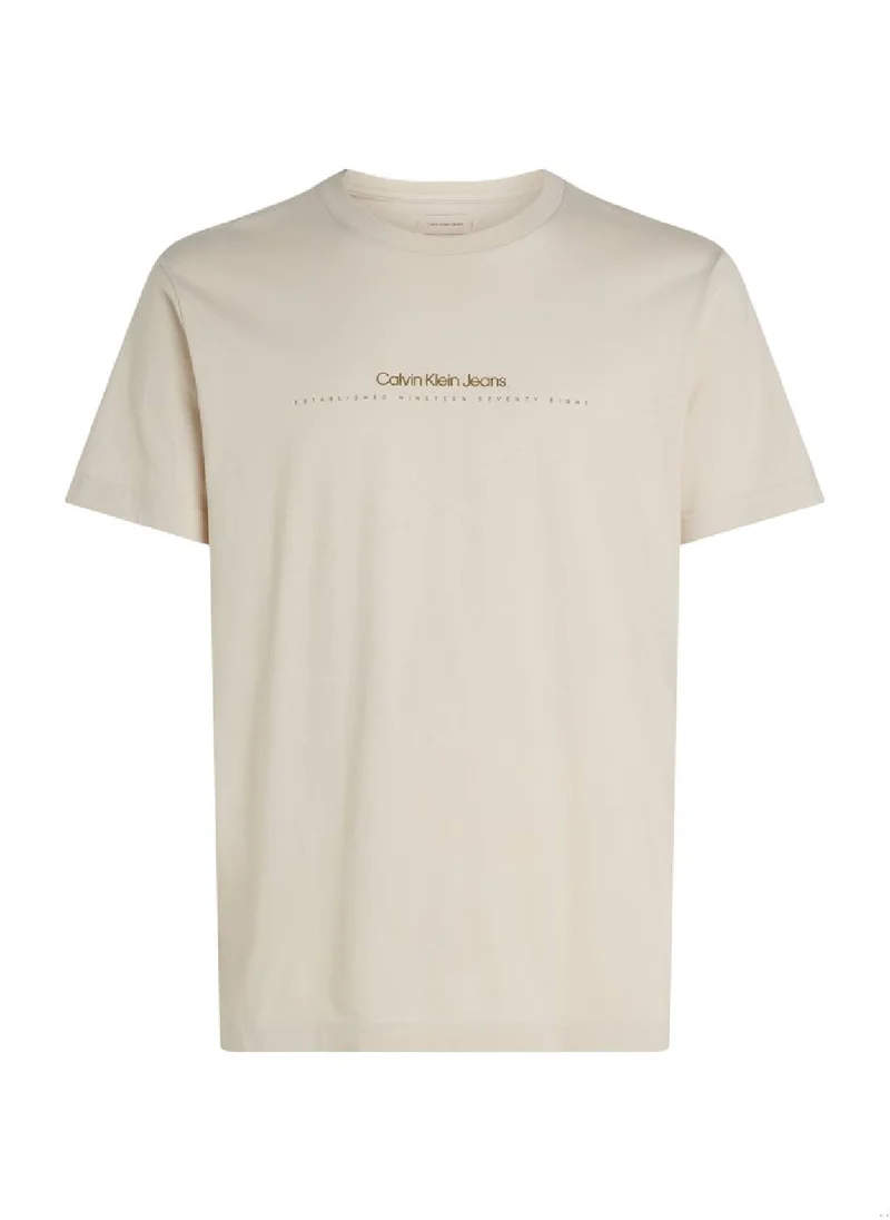 Calvin Klein Jeans Men's Minimal Logo T-Shirt - Cotton, White