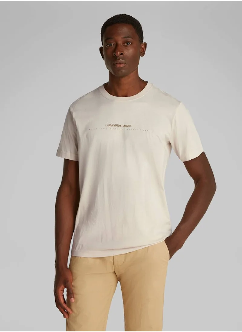 Calvin Klein Jeans Men's Minimal Logo T-Shirt - Cotton, White