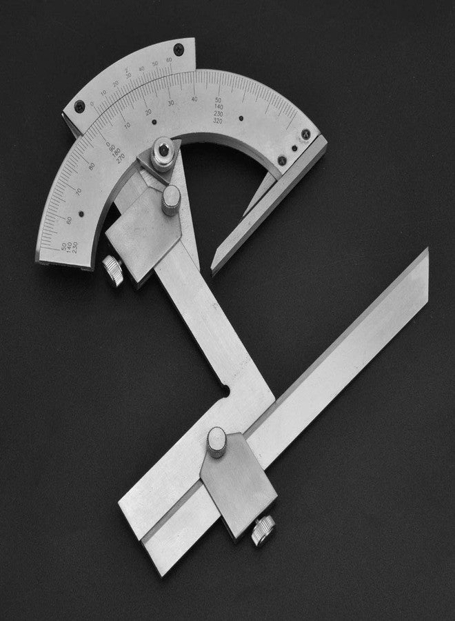 Walfront Universal Carbon Steel Vernier Bevel Protractor 0-320° Exactness Angle Measuring Ruler Tools for Woodworking/Carpenter/Construction Carbon Steel DIY Accuracy 0.02 - Image 2