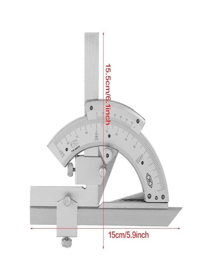 Walfront Universal Carbon Steel Vernier Bevel Protractor 0-320° Exactness Angle Measuring Ruler Tools for Woodworking/Carpenter/Construction Carbon Steel DIY Accuracy 0.02 - Image 4