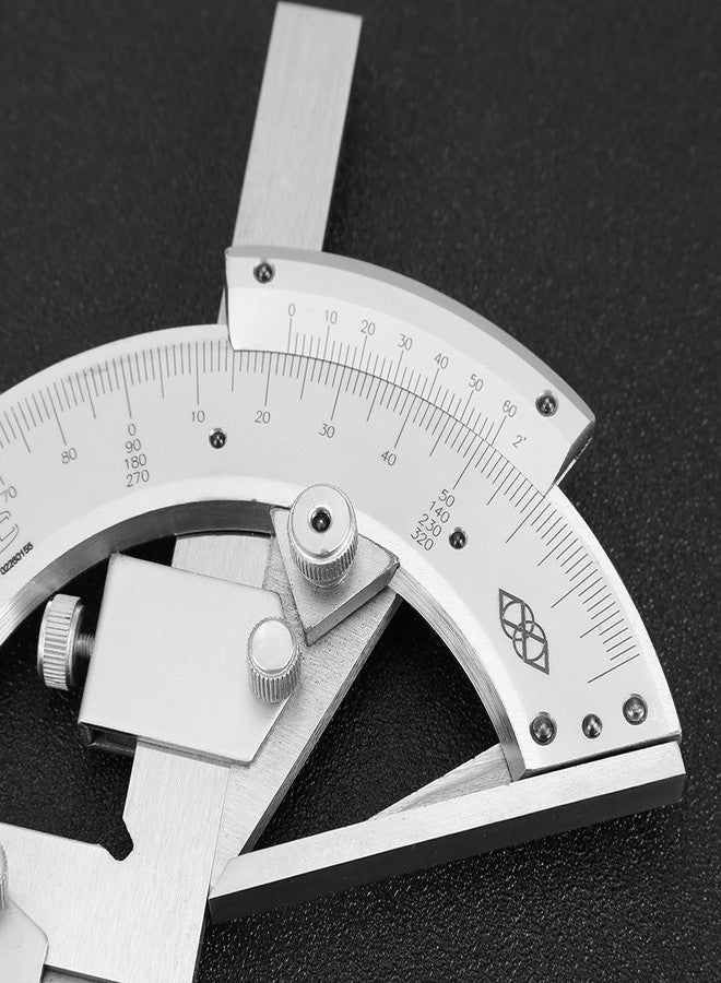 Walfront Universal Carbon Steel Vernier Bevel Protractor 0-320° Exactness Angle Measuring Ruler Tools for Woodworking/Carpenter/Construction Carbon Steel DIY Accuracy 0.02 - Image 5