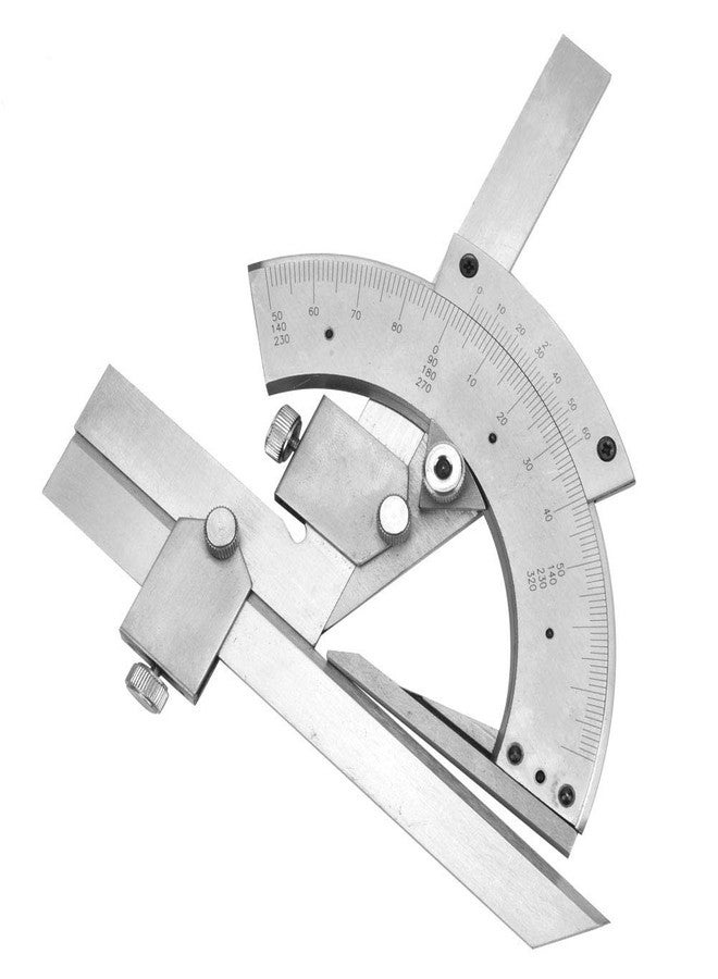 Walfront Universal Carbon Steel Vernier Bevel Protractor 0-320° Exactness Angle Measuring Ruler Tools for Woodworking/Carpenter/Construction Carbon Steel DIY Accuracy 0.02 - Image 1