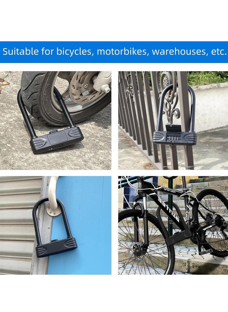 Excefore - Bike U Lock Heavy Duty Anti Theft, 4 Digit Combination Password Bicycle Lock with U-Lock Shackle, U Bolt Bike Lock for E-Bike, Mountain Bike, Road Bike - Image 1
