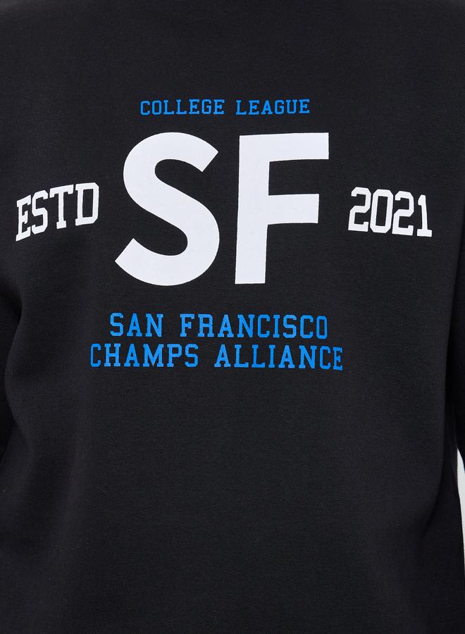 Styli Men Black San Francisco Printed Sweatshirt - Image 3