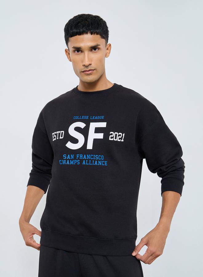 Styli Men Black San Francisco Printed Sweatshirt - Image 1