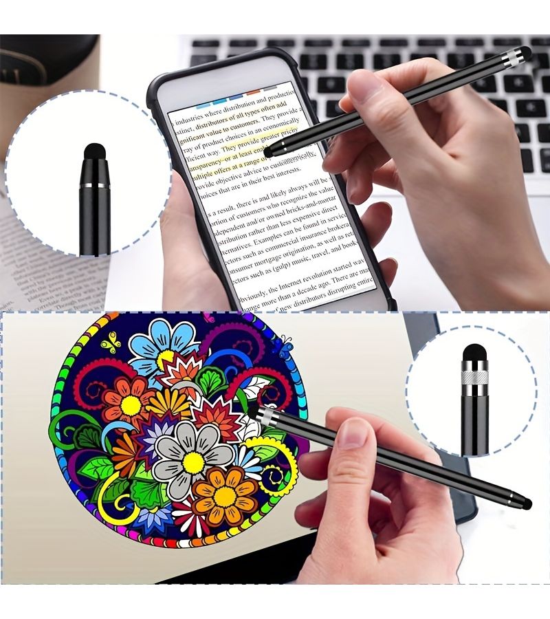 Blue 5 Pack Dual Tip Universal Stylus Pens for Touch Screens High Sensitivity - Image 4